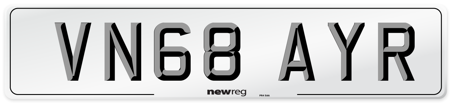 VN68 AYR Number Plate from New Reg